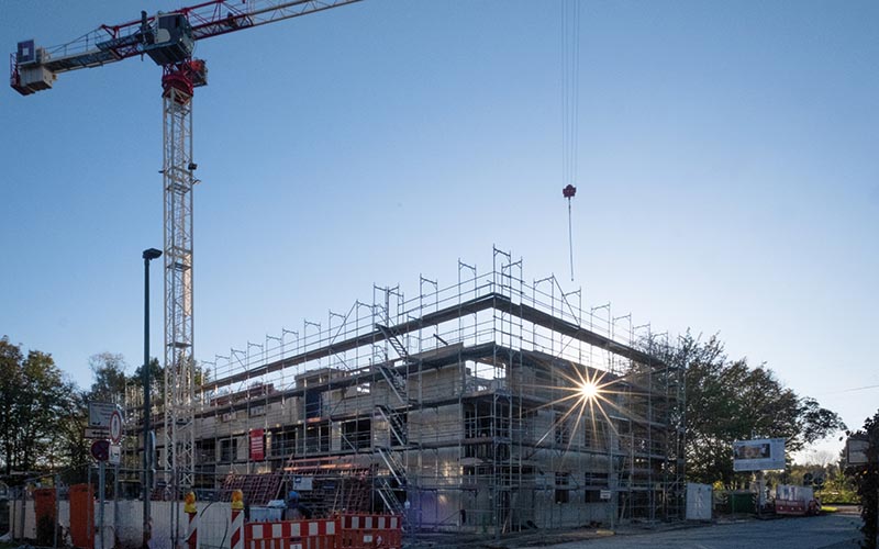 Baustellenansicht an der Chemnitzer Straße