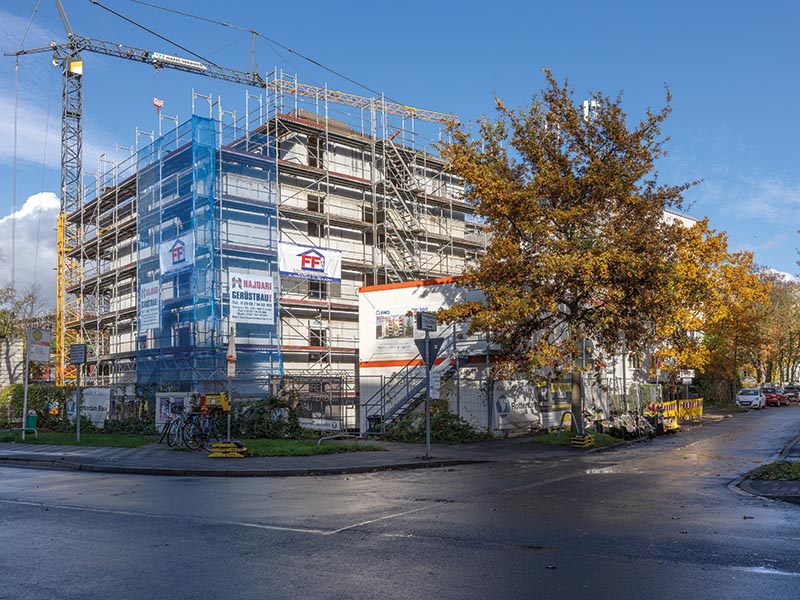 Aktuelle Ansicht der Baustelle an der Ernst-Derra-Straße